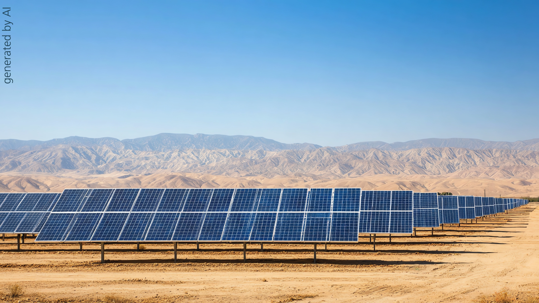 modern solar farm for battery storage in desert landscape